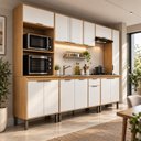Ver imagem 1 de Cozinha Completa Modulada 6 Peças com Torre Quente para 2 Fornos e Espaço para Cooktop Madalena