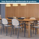 Ver imagem 4 de Kit 4 Cadeiras Empilhável Portofino Fratini Polipropileno Cor Azul e Assento Simulando Palha