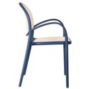 Ver imagem 6 de Kit 4 Cadeiras Empilhável Portofino Fratini Polipropileno Cor Azul e Assento Simulando Palha