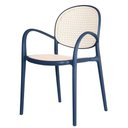 Ver imagem 5 de Kit 4 Cadeiras Empilhável Portofino Fratini Polipropileno Cor Azul e Assento Simulando Palha