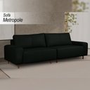 Ver imagem 2 de Sofá Decorativo Sala de Estar Metropole 4 Lugares 260cm Bipartido Couro Verde - Mozzelar