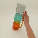 Ver imagem 2 de Jarro Vaso Decorativo Enfeite Casa Vidro Colorido 30x10 Cm