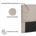 Ver imagem 3 de Cabeceira Estofada Cama Box Casal Ravenna 140cm Suede Bege - Desk Design