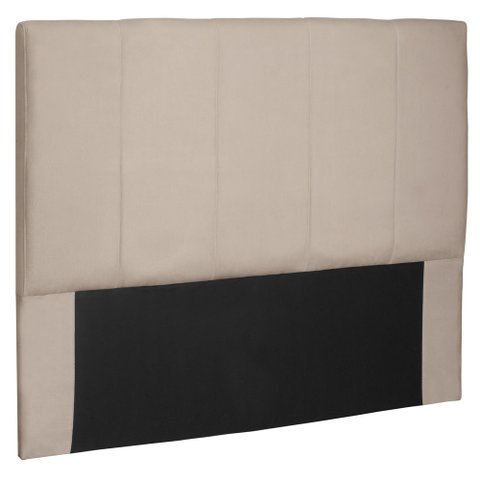 Cabeceira Estofada Cama Box Casal Ravenna 140cm Suede Bege - Desk Design
