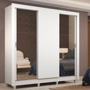 Ver imagem 1 de Guarda-Roupa Casal Madesa Lyon 3 Portas de Correr com Espelhos 2 Gavetas com Pés Branco Cor:Branco