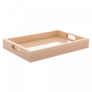 Bandeja Retangular de Mdf com Fundo Treliça 31,5cm X 21,5cm