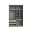 Ver imagem 6 de Guarda Roupa 2 Portas de Correr 235x152 cm Bordeaux Cinza com Espelho 100% MDF Casamia