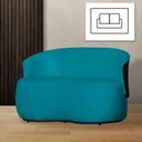 Ver imagem 2 de Poltrona Namoradeira Sofá Orgânico 2 Lugares Beatriz Suede Composê Corino Preto - Suede Azul Turques