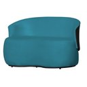 Ver imagem 1 de Poltrona Namoradeira Sofá Orgânico 2 Lugares Beatriz Suede Composê Corino Preto - Suede Azul Turques