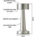 Ver imagem 6 de Luminária de Mesa Halter em Metal Prata – Touch e Recarregável Usb