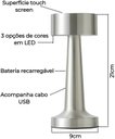 Ver imagem 6 de Luminária de Mesa Halter em Metal Prata – Touch e Recarregável Usb