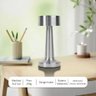 Luminária de Mesa Halter em Metal Prata – Touch e Recarregável Usb - 3