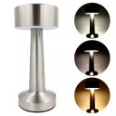 Ver imagem 4 de Luminária de Mesa Halter em Metal Prata – Touch e Recarregável Usb