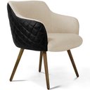 Ver imagem 3 de Kit 2 Poltronas Jade Pés Palito Corano Preto/Linho Bege - Casaepoltrona
