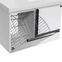 Ver mais imagens de Conjunto Gabinete Banheiro 80cm Espelheira e Cuba Suspenso:nero/branco