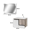 Ver imagem 7 de Conjunto Gabinete Banheiro 80cm Espelheira e Cuba Suspenso:nero/branco