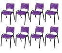 Ver imagem 2 de Cadeira Iso Base Preto Igreja, Escola, Escritório - Violeta Kit 8 Peças