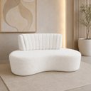 Ver imagem 1 de Sofá Orgânico Curvo Luxo Mavie 160cm Sala Bouclê Branco