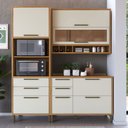 Ver imagem 3 de Armário de Cozinha Modulada com Balcão e Tampo 6 Portas 5 Gavetas Ágata 100% Mdf Vidro Reflecta Amên