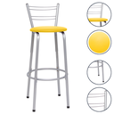 Ver imagem 1 de Banqueta para Balcão Flórida Prata Bistrô Ilhas Cozinha Gourmet Bares