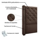 Ver imagem 4 de Cabeceira Villach Estofada para Cama Box de Casal 1,40 Veludo Marrom Bz Home Decor
