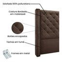 Ver imagem 4 de Cabeceira Vivian Estofada para Cama Box de Casal 1,40 Veludo Marrom Bz Home Decor