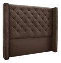 Ver imagem 2 de Cabeceira Vivian Estofada para Cama Box de Casal 1,40 Veludo Marrom Bz Home Decor