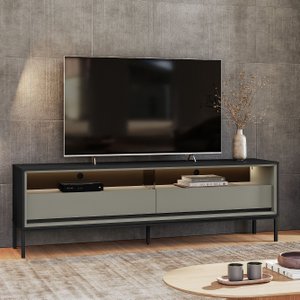 Rack Ind Fusion para TV 65 Polegadas 2 gavetas 180cm com Iluminação em Lead