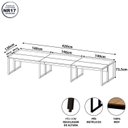Ver imagem 3 de Mesa Escritório Plataforma Trabalho 6 Lugares 4,20m x 1,20m Industrial Executive 100% MDF Pés Metal