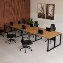 Ver imagem 1 de Mesa Escritório Plataforma Trabalho 6 Lugares 4,20m x 1,20m Industrial Executive 100% MDF Pés Metal