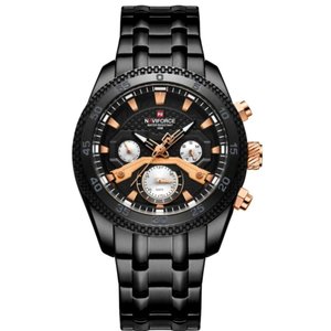 Relógio de Pulso Masculino Quartzo Impermeável em Aço Inoxidavel Luminoso Preto