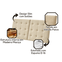Ver imagem 3 de Cabeceira Estofada 140cm Dobrável P/ Cama de Casal Moderna:areia