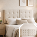 Ver imagem 6 de Cabeceira Estofada 140cm Dobrável P/ Cama de Casal Moderna:areia