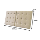 Ver imagem 2 de Cabeceira Estofada 140cm Dobrável P/ Cama de Casal Moderna:areia