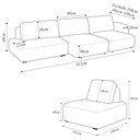 Ver imagem 6 de Conjunto Sala de Estar 1 Sofá Retrátil Modulado 312cm e 2 Poltronas Santiago Bouclê Bege G89 - Gran