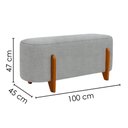 Ver imagem 3 de Puff Recamier Organico Imperial 100 cm Linho Cinza Impo