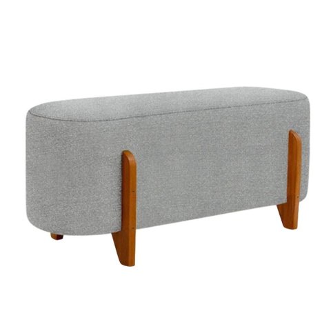 Puff Recamier Organico Imperial 100 cm Linho Cinza Impo