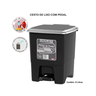 Lixeira C/ Pedal Basculante Quadrado 14l Preta Tampa Prata:preto - 5