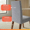 Ver imagem 7 de Conjunto Sala de Jantar Mesa 1,20m Moove 4 Cadeiras Linho Milano Madeirado / Cinza