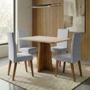 Ver imagem 2 de Conjunto Sala de Jantar Mesa 1,20m Moove 4 Cadeiras Linho Milano Madeirado / Cinza