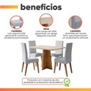Ver imagem 5 de Conjunto Sala de Jantar Mesa 1,20m Moove 4 Cadeiras Linho Milano Madeirado / Cinza