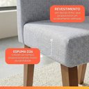 Ver mais imagens de Conjunto Sala de Jantar Mesa 1,20m Moove 4 Cadeiras Linho Milano Madeirado / Cinza