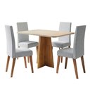 Ver imagem 1 de Conjunto Sala de Jantar Mesa 1,20m Moove 4 Cadeiras Linho Milano Madeirado / Cinza