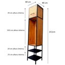 Ver mais imagens de Cabideiro, Chapeleiro e Sapateira com Nicho, Ganchos e Prateleiras de Chapas Perfuradas - Preto e Ca