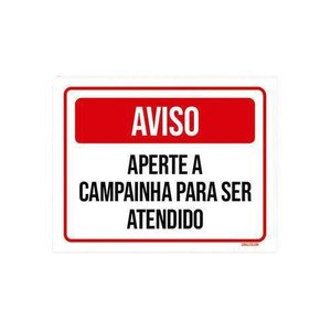 Kit 5 Placas Aviso Aperte Campainha Para Ser Atendido