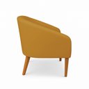 Ver imagem 6 de Poltrona Sala Decorativa Kit 2 Stella Pé Madeira Trapézio Castanho Veludo Mostarda D03 - D’Rossi