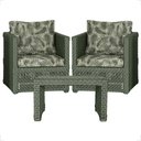 Ver imagem 1 de Mesa e 2 Poltronas Madri Corda Náutica Estofado 5 Trama Verde