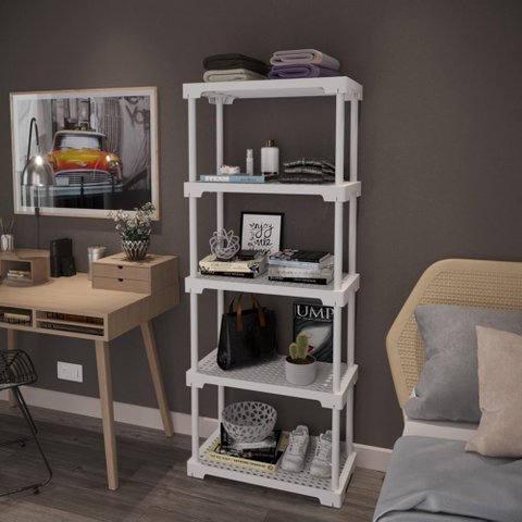 Estante Geo Multiuso Organizador Compacto 4 Prateleiras 112cm