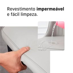 Cadeira Ergonômica Impermeável Escritório Fixa Palito Cor:preto - 5