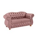 Ver imagem 1 de Sofá Chesterfield Merlo 2 Lugares 2,30 - Veludo Rosa / Decoração, recepção, sala tv estar